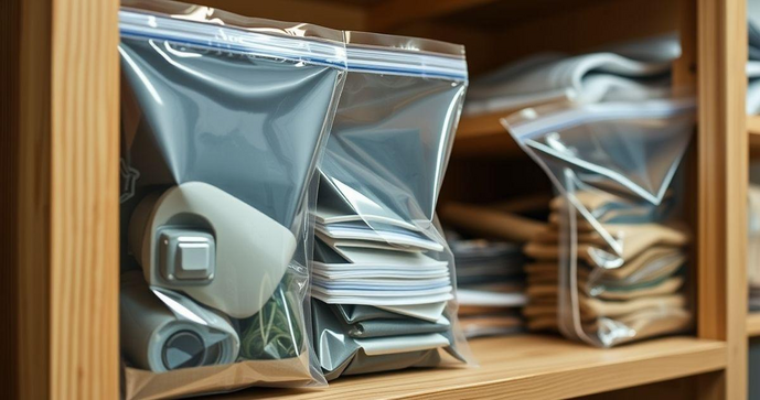 Saco plástico transparente com fecho zip é a solução ideal para organização e armazenamento