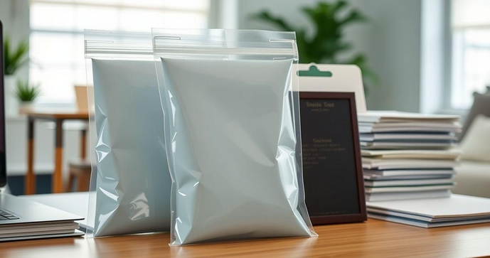 Sacos plásticos de documento liso para proteção e organização