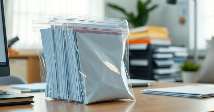 Saco em plástico zip para documentos é a solução ideal para organização
