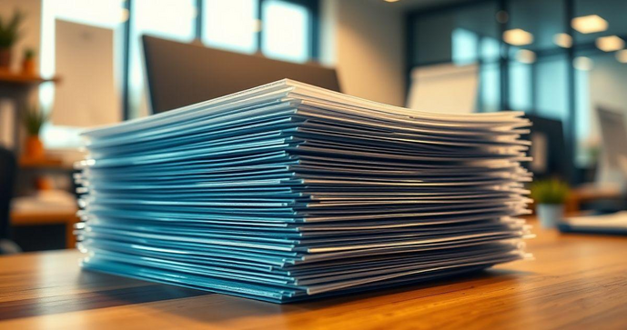 Sacos de plástico de documentos empresariais para organização e proteção