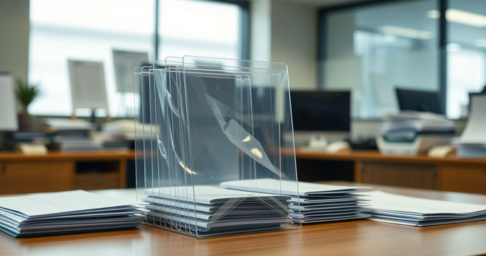 Sacos plásticos para documentos impressos que protegem e organizam